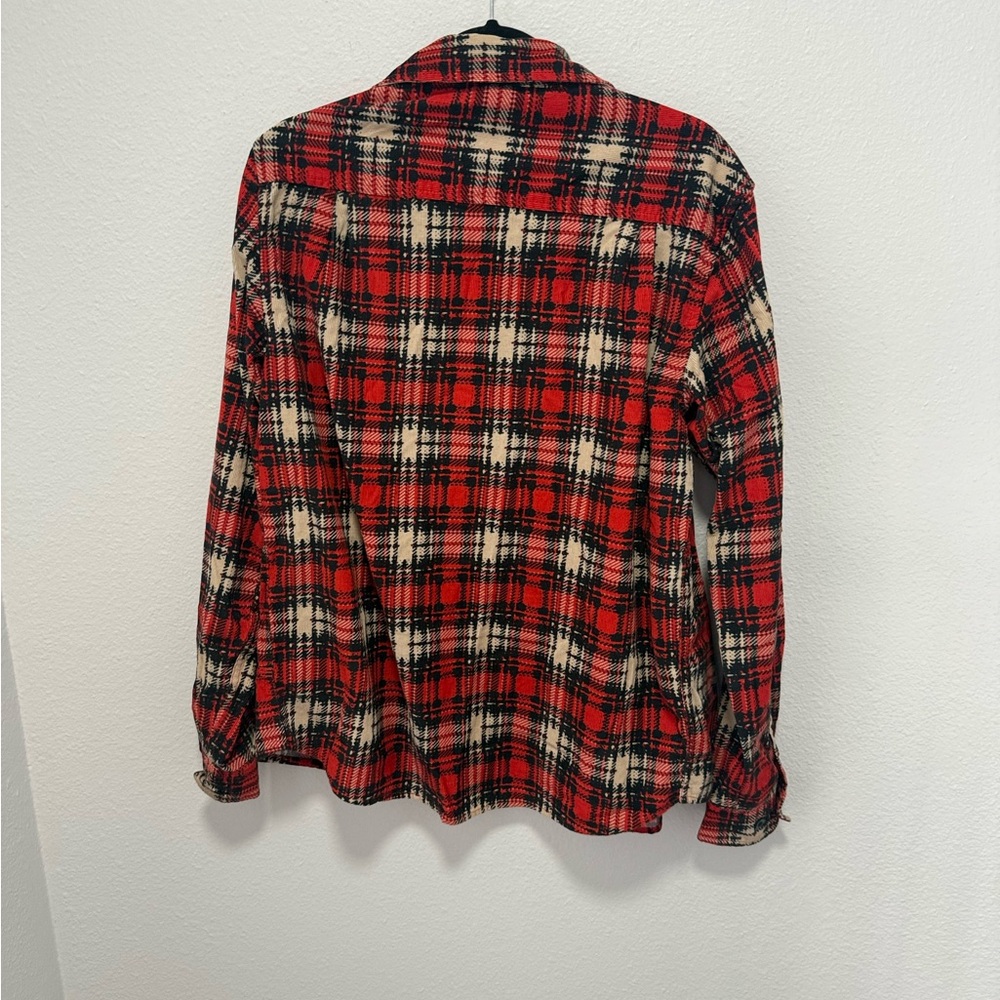 BDG Red and Cream Plaid Casual Shirt - Picture 5 of 5